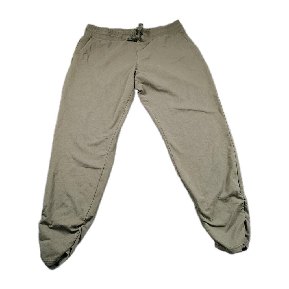 Pact Organic Cotton Jogger Pants Womens XL Olive Green Scrunch Ankle Ethical EUC